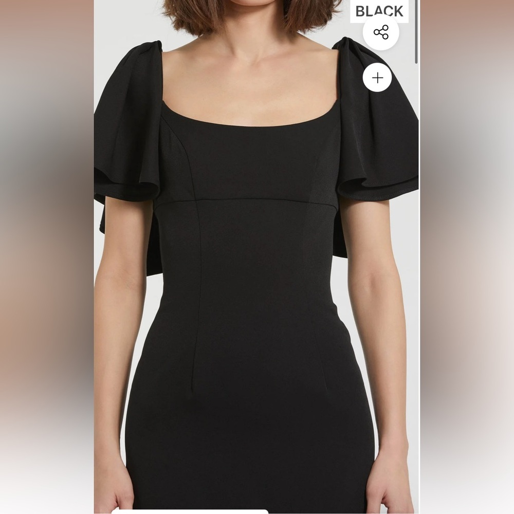 Tony Square Neckline Floor-length Dress by Mac Duggal Flutter sleeve NWT - Picture 2 of 3